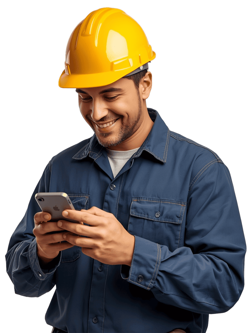 Trabajador con APP Aerma